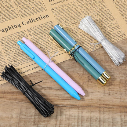 200 Pcs Twist Ties for Plastic Bags 4 inch Bag Tie Twists Reusable Plant Ties for Indoor Plants Metal Bread Tie for Plastic Coffee Bags, Gift Wrapping, Crafts, Plants (Clear and Black)