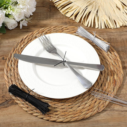 200 Pcs Twist Ties for Plastic Bags 4 inch Bag Tie Twists Reusable Plant Ties for Indoor Plants Metal Bread Tie for Plastic Coffee Bags, Gift Wrapping, Crafts, Plants (Clear and Black)