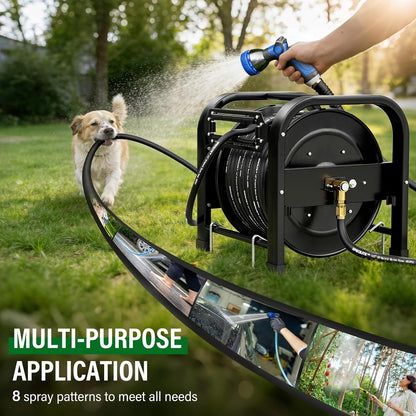Retractable Hose Reel with 1/2'' x 100FT Water Pipe, 1200 PSI
