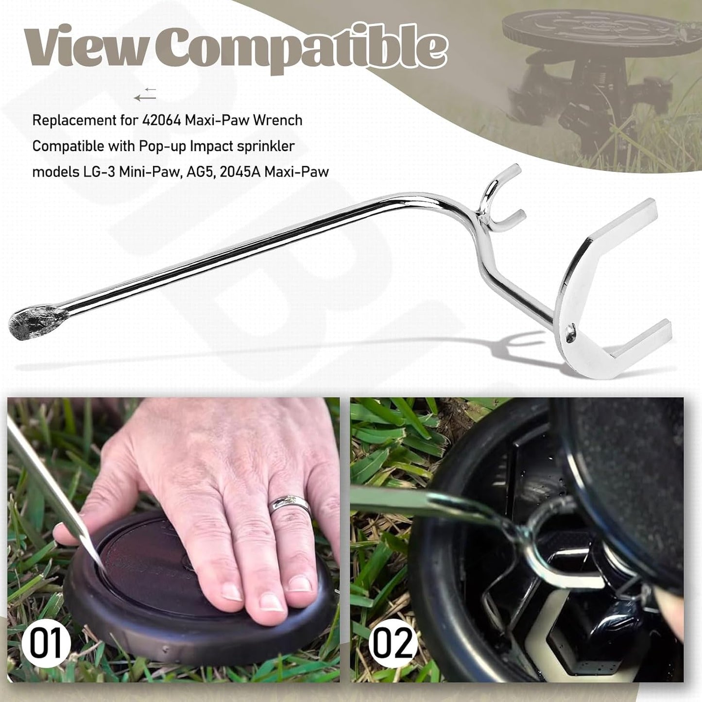 42064 Sprinkler Wrench for Pop-up Impact LG-3 Mini-Paw, AG5 2045A Maxi-Paw