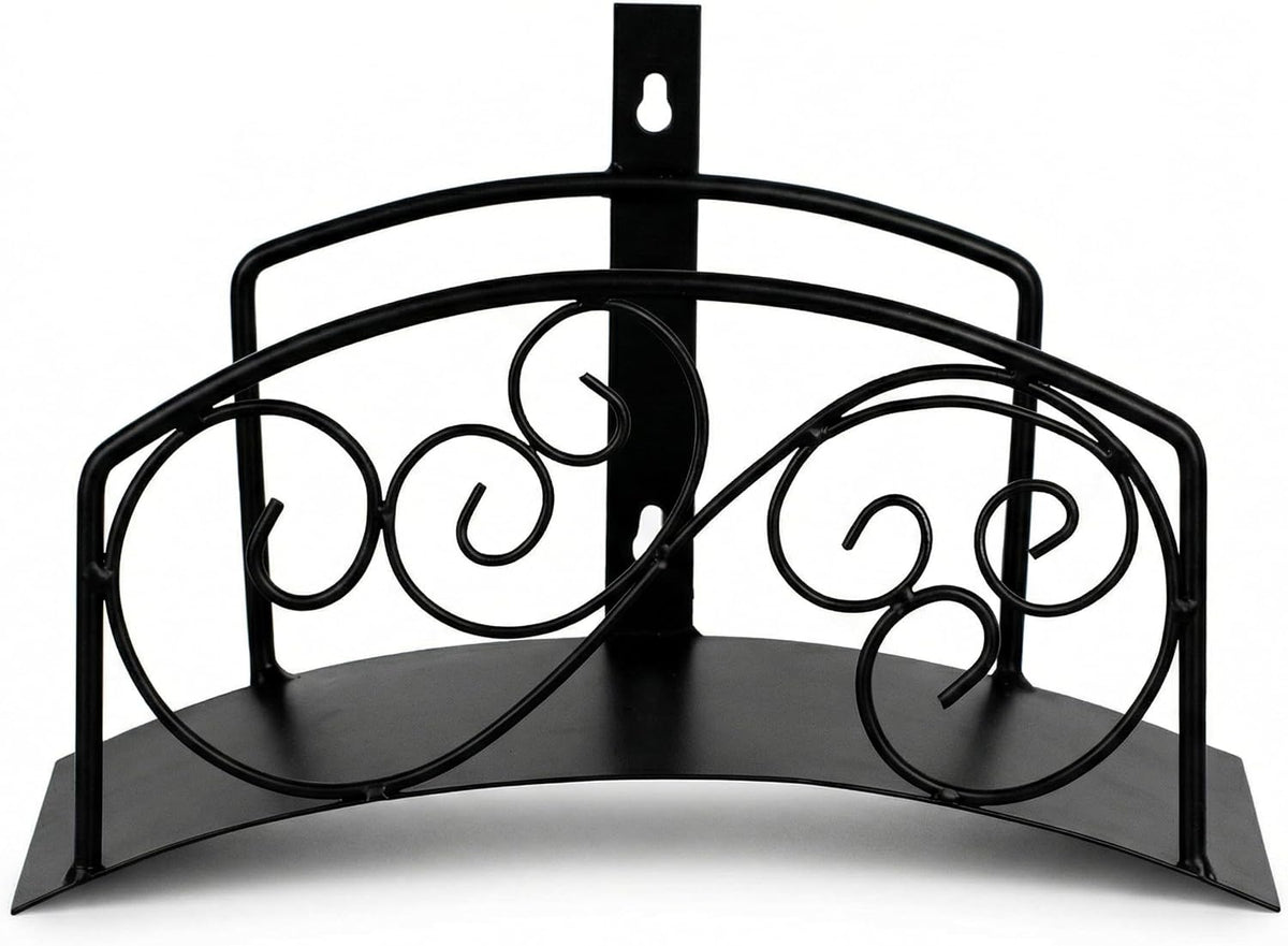 Metal Wall-Mount Classic Swirl Hose Holder Heavy-Duty Outdoor Hanger and Water Hose Organizer with Sturdy Reel Hooks & Screws for Yard Lawn Garden Patio Landscaping and Home Use, Bronze