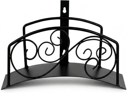 Metal Wall-Mount Classic Swirl Hose Holder Heavy-Duty Outdoor Hanger and Water Hose Organizer with Sturdy Reel Hooks & Screws for Yard Lawn Garden Patio Landscaping and Home Use, Bronze