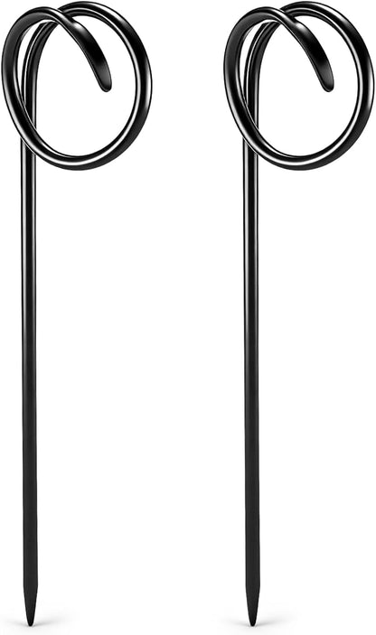 4 Pcs Garden Hose Guide Spike 14 Inch Heavy Duty Metal Hose Support Spike Iron Decorative Garden Stakes Protector to Keeps Flower Beds Plant Yard Lawn