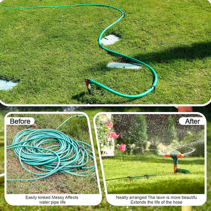 4 Pcs Garden Hose Guide Spike 14 Inch Heavy Duty Metal Hose Support Spike Iron Decorative Garden Stakes Protector to Keeps Flower Beds Plant Yard Lawn