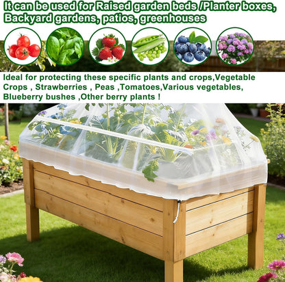 2 Pack Garden Netting for Raised Beds, Fine Mesh Bird Netting Barrier Screen with Zipper Drawstring Garden Bed Plant Cover for Protect Vegetable Fruits Crop from Animals Pest Insect, 2.3×2.3×2Ft