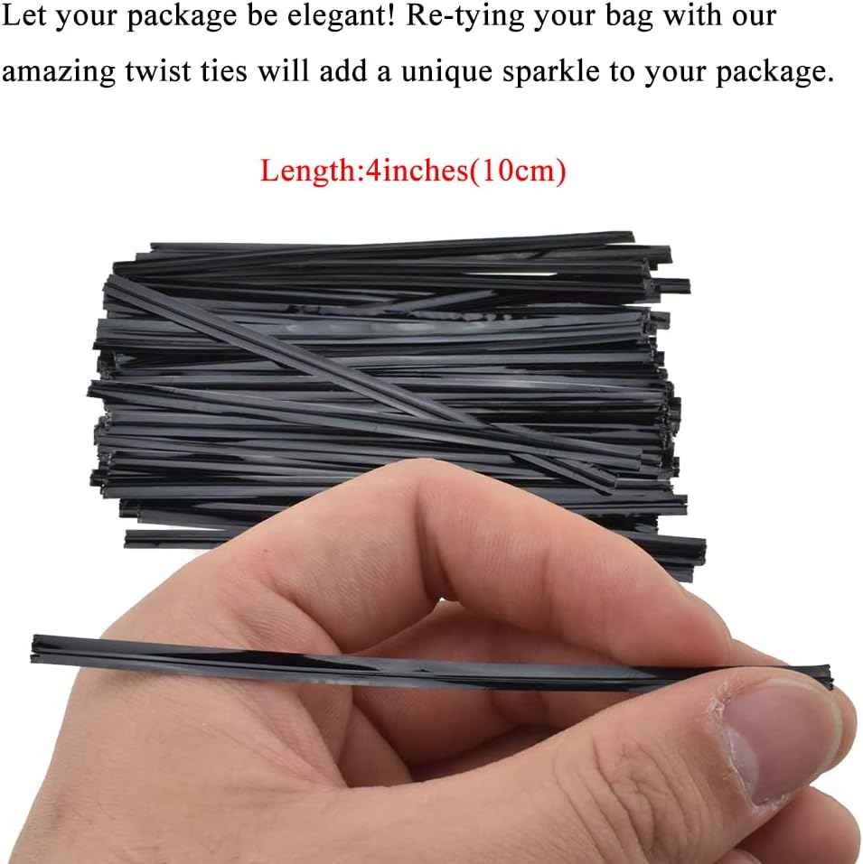 300Pcs 4inches Holographic Pink Metal Twist Ties Bread Candy Coffee Bag Ties Plant Garden Twist Ties for Cellophane Treat Bags Gift Wraping Bags Plastic Bags Party Cake Present Art Crafts