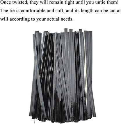 300Pcs 4inches Holographic Pink Metal Twist Ties Bread Candy Coffee Bag Ties Plant Garden Twist Ties for Cellophane Treat Bags Gift Wraping Bags Plastic Bags Party Cake Present Art Crafts