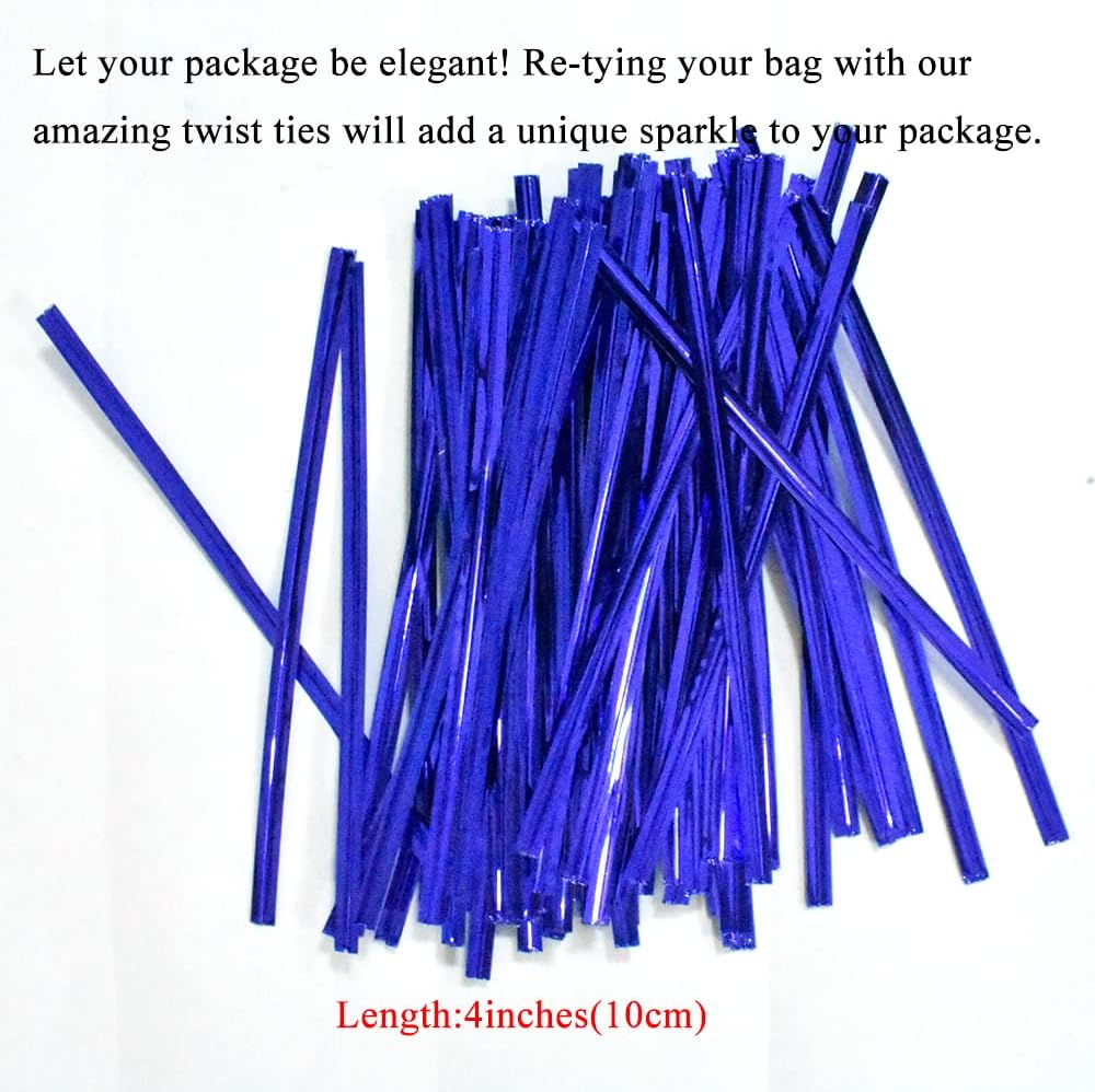300Pcs 4inches Holographic Pink Metal Twist Ties Bread Candy Coffee Bag Ties Plant Garden Twist Ties for Cellophane Treat Bags Gift Wraping Bags Plastic Bags Party Cake Present Art Crafts