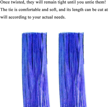 300Pcs 4inches Holographic Pink Metal Twist Ties Bread Candy Coffee Bag Ties Plant Garden Twist Ties for Cellophane Treat Bags Gift Wraping Bags Plastic Bags Party Cake Present Art Crafts