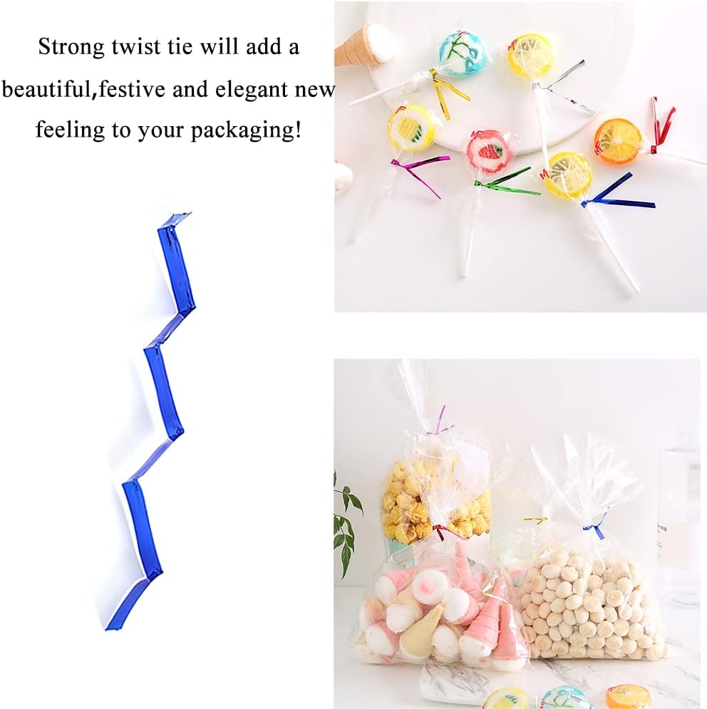 300Pcs 4inches Holographic Pink Metal Twist Ties Bread Candy Coffee Bag Ties Plant Garden Twist Ties for Cellophane Treat Bags Gift Wraping Bags Plastic Bags Party Cake Present Art Crafts