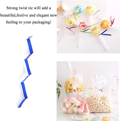 300Pcs 4inches Holographic Pink Metal Twist Ties Bread Candy Coffee Bag Ties Plant Garden Twist Ties for Cellophane Treat Bags Gift Wraping Bags Plastic Bags Party Cake Present Art Crafts