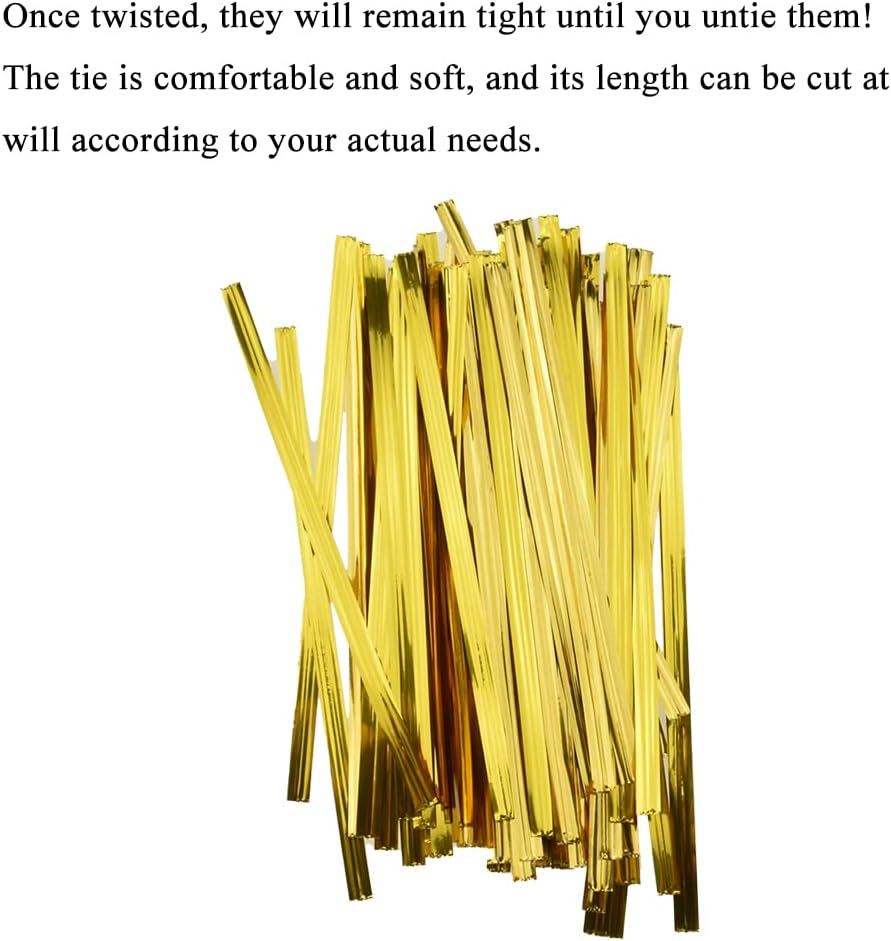 300Pcs 4inches Holographic Pink Metal Twist Ties Bread Candy Coffee Bag Ties Plant Garden Twist Ties for Cellophane Treat Bags Gift Wraping Bags Plastic Bags Party Cake Present Art Crafts