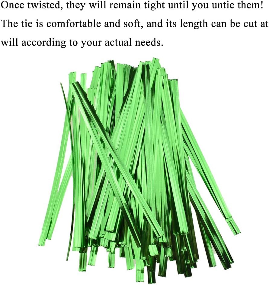 300Pcs 4inches Holographic Pink Metal Twist Ties Bread Candy Coffee Bag Ties Plant Garden Twist Ties for Cellophane Treat Bags Gift Wraping Bags Plastic Bags Party Cake Present Art Crafts