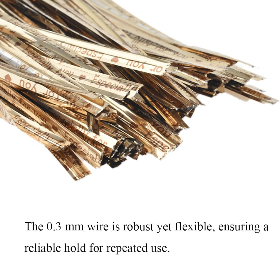 300Pcs 4inches Holographic Pink Metal Twist Ties Bread Candy Coffee Bag Ties Plant Garden Twist Ties for Cellophane Treat Bags Gift Wraping Bags Plastic Bags Party Cake Present Art Crafts