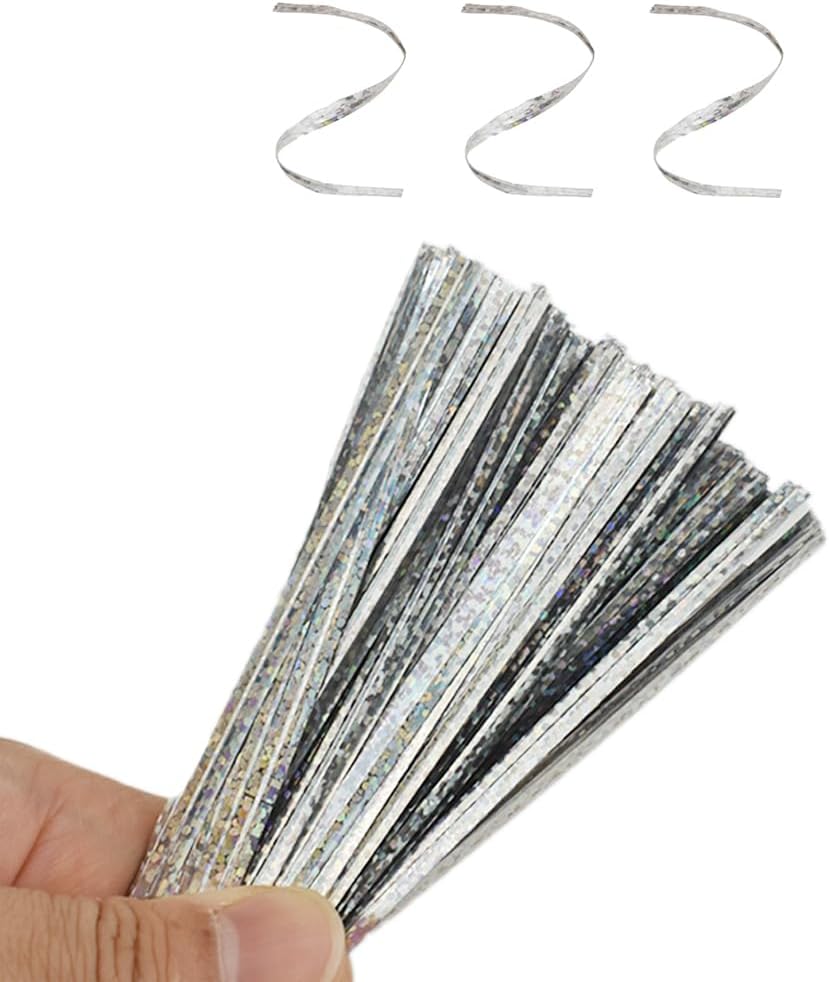 300Pcs 4inches Holographic Pink Metal Twist Ties Bread Candy Coffee Bag Ties Plant Garden Twist Ties for Cellophane Treat Bags Gift Wraping Bags Plastic Bags Party Cake Present Art Crafts