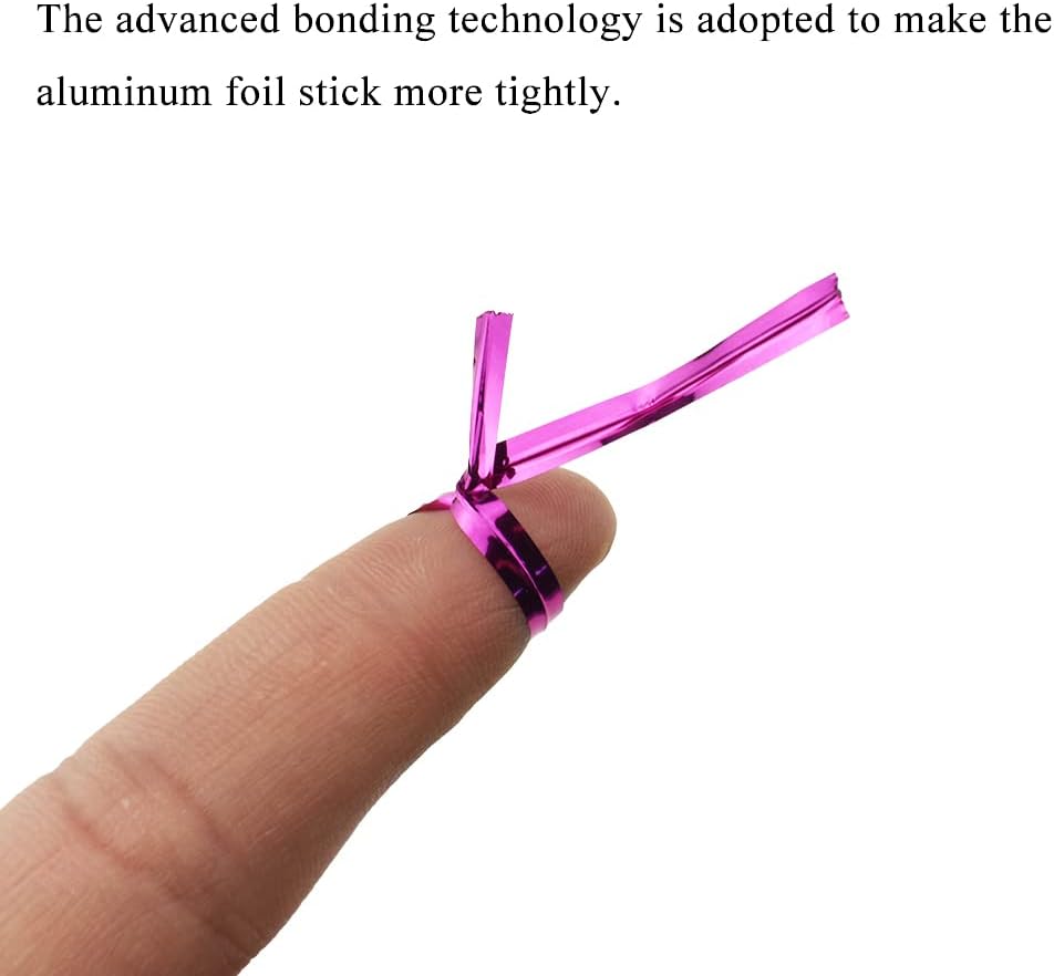 300Pcs 4inches Holographic Pink Metal Twist Ties Bread Candy Coffee Bag Ties Plant Garden Twist Ties for Cellophane Treat Bags Gift Wraping Bags Plastic Bags Party Cake Present Art Crafts