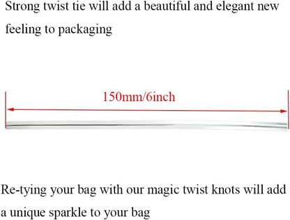 300Pcs 4inches Holographic Pink Metal Twist Ties Bread Candy Coffee Bag Ties Plant Garden Twist Ties for Cellophane Treat Bags Gift Wraping Bags Plastic Bags Party Cake Present Art Crafts