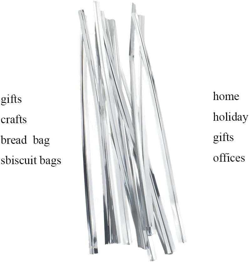 300Pcs 4inches Holographic Pink Metal Twist Ties Bread Candy Coffee Bag Ties Plant Garden Twist Ties for Cellophane Treat Bags Gift Wraping Bags Plastic Bags Party Cake Present Art Crafts