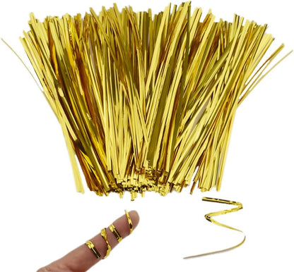 300Pcs 4inches Holographic Pink Metal Twist Ties Bread Candy Coffee Bag Ties Plant Garden Twist Ties for Cellophane Treat Bags Gift Wraping Bags Plastic Bags Party Cake Present Art Crafts