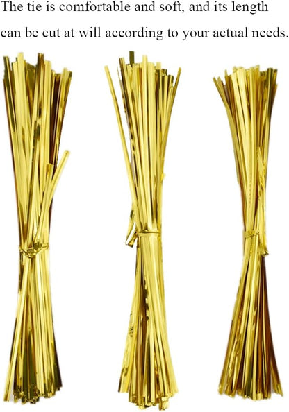 300Pcs 4inches Holographic Pink Metal Twist Ties Bread Candy Coffee Bag Ties Plant Garden Twist Ties for Cellophane Treat Bags Gift Wraping Bags Plastic Bags Party Cake Present Art Crafts