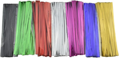 300Pcs 4inches Holographic Pink Metal Twist Ties Bread Candy Coffee Bag Ties Plant Garden Twist Ties for Cellophane Treat Bags Gift Wraping Bags Plastic Bags Party Cake Present Art Crafts