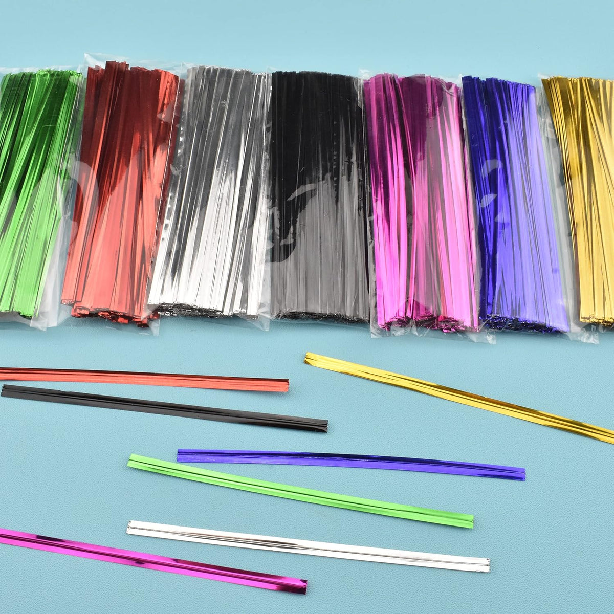 300Pcs 4inches Holographic Pink Metal Twist Ties Bread Candy Coffee Bag Ties Plant Garden Twist Ties for Cellophane Treat Bags Gift Wraping Bags Plastic Bags Party Cake Present Art Crafts