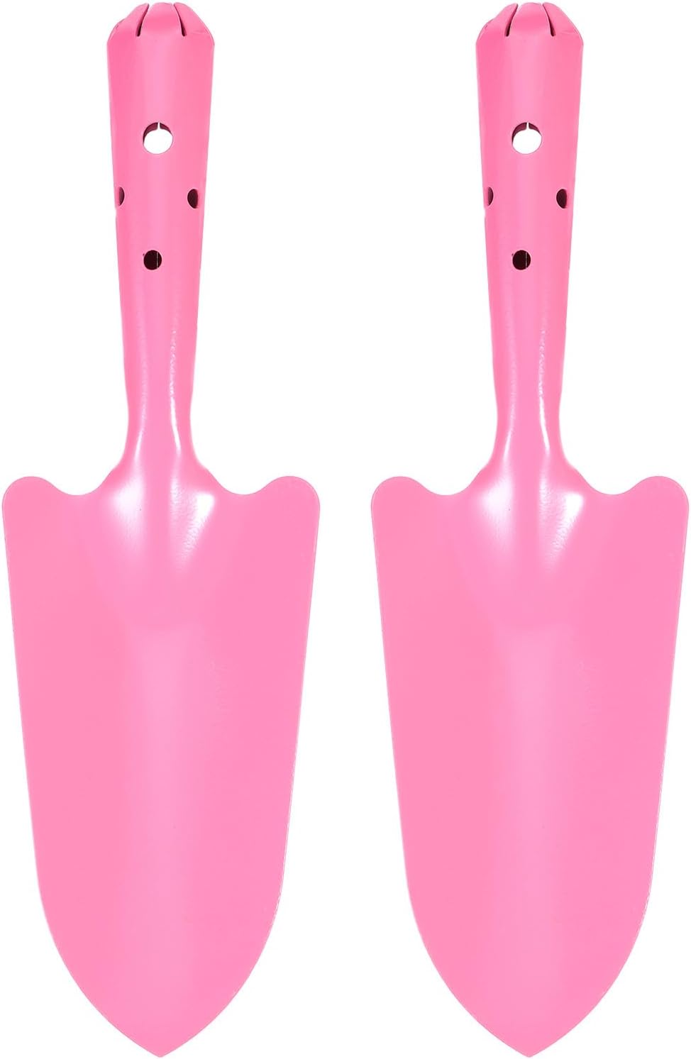 2pcs Mini Colorful Metal Hand Shovel 11" x 3" Digging Trowel Set Transplanting Garden Tools for Flower Soil Digging Planting Weeding Transplanting Garden, Pink