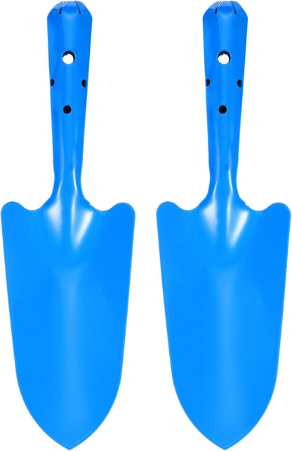 2pcs Mini Colorful Metal Hand Shovel 11" x 3" Digging Trowel Set Transplanting Garden Tools for Flower Soil Digging Planting Weeding Transplanting Garden, Pink