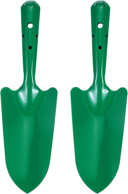 2pcs Mini Colorful Metal Hand Shovel 11" x 3" Digging Trowel Set Transplanting Garden Tools for Flower Soil Digging Planting Weeding Transplanting Garden, Pink