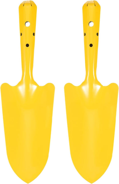2pcs Mini Colorful Metal Hand Shovel 11" x 3" Digging Trowel Set Transplanting Garden Tools for Flower Soil Digging Planting Weeding Transplanting Garden, Pink