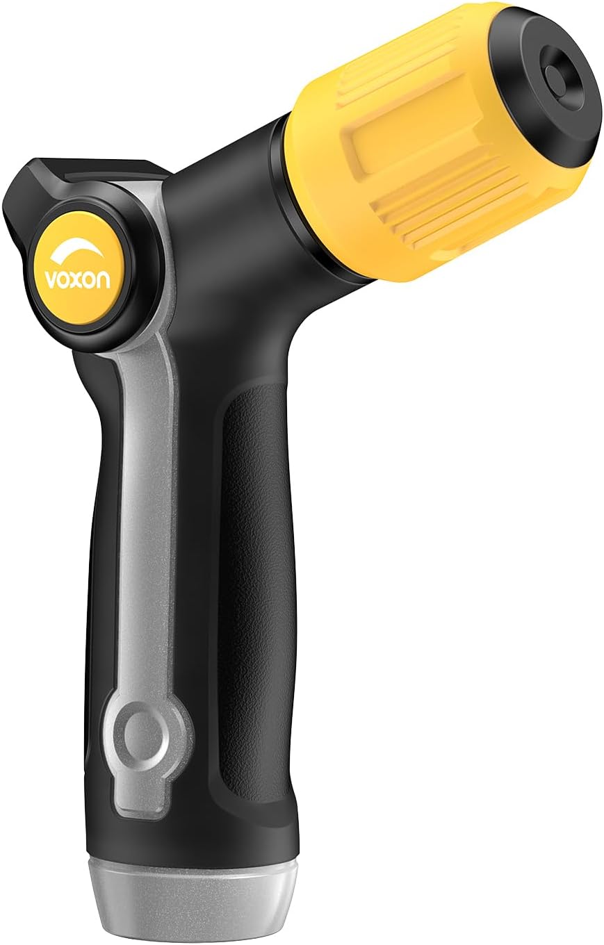 Garden Hose Nozzle with High Pressure Jet with Thumb Flow Control