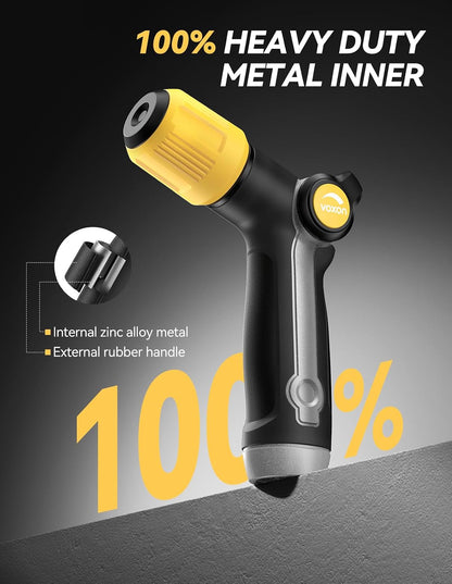 Garden Hose Nozzle with High Pressure Jet with Thumb Flow Control