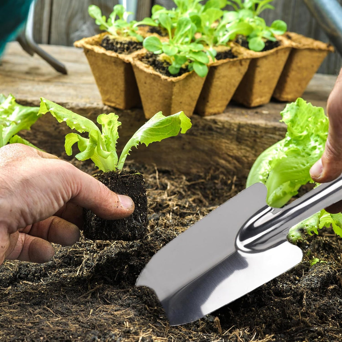 Garden Trowel Stainless Steel Rust Resistant Hand Shovel Garden Spade