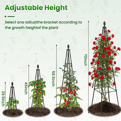 Adjustable Garden Trellis for Climbing Plants, 6FT Obelisk Plant Support Tower for Potted & In-Ground Vegetables, Tomatoes, Cucumbers, Vines - Easy Assembly, Indoor & Outdoor Use（2 Pack）