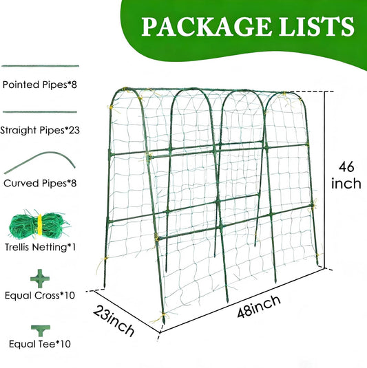 48x46 in U-Shape Cucumber Trellis for Climbing Plants Outdoors