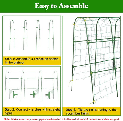 48x46 in U-Shape Cucumber Trellis for Climbing Plants Outdoors
