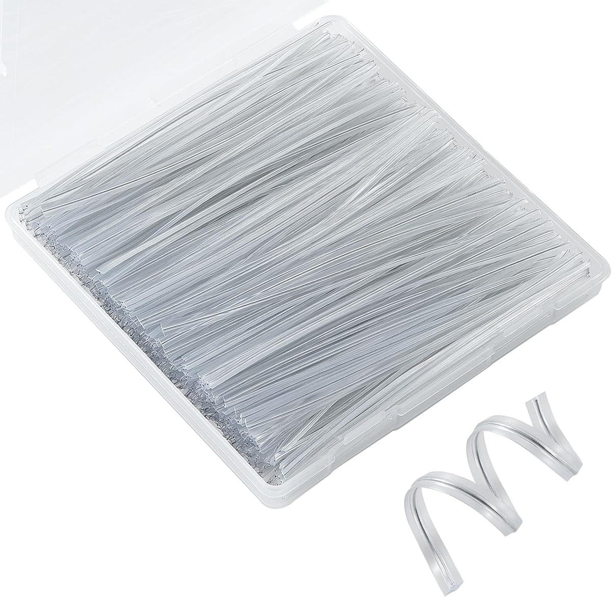 Clear Twist Ties 300Pcs, 5 Inch Metal Wire Twist Ties Plant Garden Twist Tie for Plastic Bags, Treat Bags, Gift Wrapping, Crafts, Garden, Bread Bags, Transparent Reusable Ties