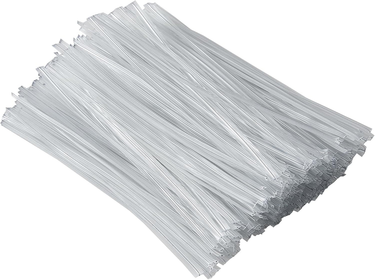 Clear Twist Ties 300Pcs, 5 Inch Metal Wire Twist Ties Plant Garden Twist Tie for Plastic Bags, Treat Bags, Gift Wrapping, Crafts, Garden, Bread Bags, Transparent Reusable Ties