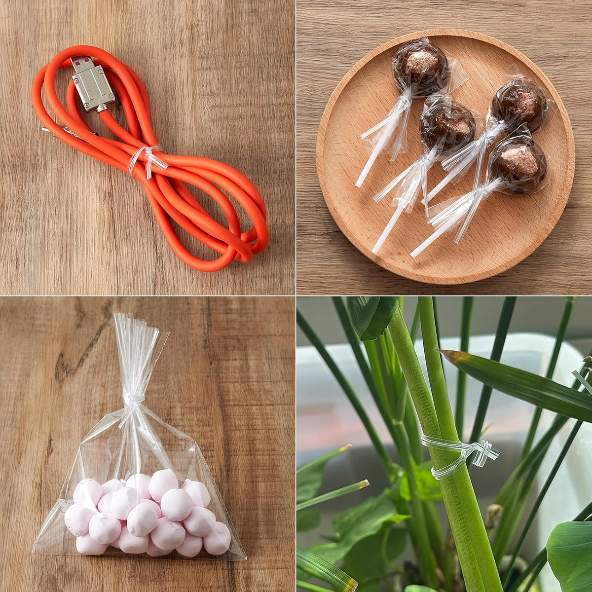 Clear Twist Ties 300Pcs, 5 Inch Metal Wire Twist Ties Plant Garden Twist Tie for Plastic Bags, Treat Bags, Gift Wrapping, Crafts, Garden, Bread Bags, Transparent Reusable Ties