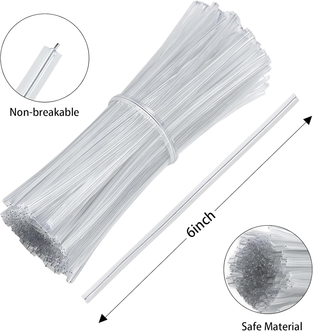 Clear Twist Ties 300Pcs, 5 Inch Metal Wire Twist Ties Plant Garden Twist Tie for Plastic Bags, Treat Bags, Gift Wrapping, Crafts, Garden, Bread Bags, Transparent Reusable Ties