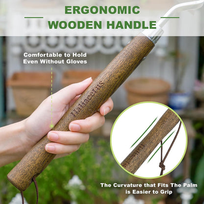 Gardening Sickle Hoe, 13'' Japanese Bent Angle Weeding Sickle