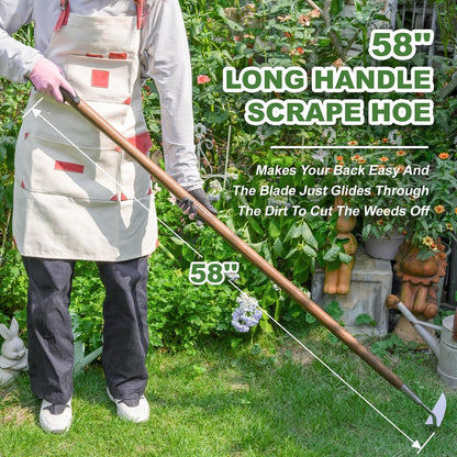 Gardening Sickle Hoe, 13'' Japanese Bent Angle Weeding Sickle