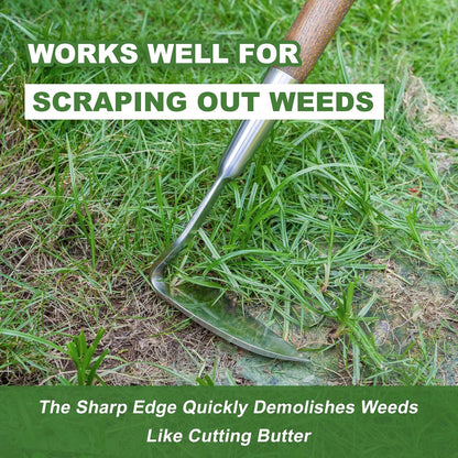 Gardening Sickle Hoe, 13'' Japanese Bent Angle Weeding Sickle