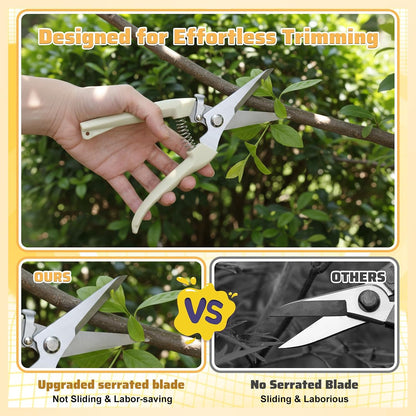 24pcs pruning shears for gardening Garden Flower Shears garden shear gardening scissors flower cutting scissors hedge clippers Beige flowers clippers Handheld Heavy Duty Plant Scissor