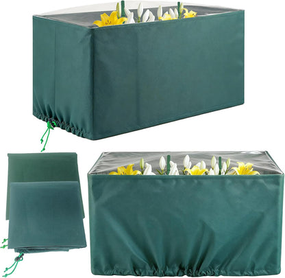 2 Packs L59" x W18" x H30" Winter Plant Cover – Frost & Freeze Protection Jacket with Transparent Top, 3.5oz/yd² Thick Frost Cloth With Drawstring for Outdoor Shrubs, Trees, and Potted Plants
