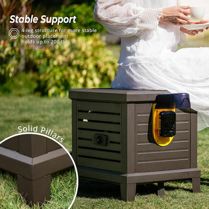 Hose Reel, Heavy Duty Metal Deck Box Hideaway Holds 125 ft x 5/8" Hose, Garden Hose Reel with Never-Leak System, Manual Crank Handle, Hose Guide, Ideal for Yards, Patios, and Garden Sheds