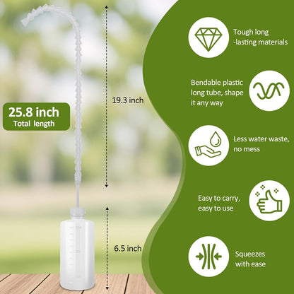 Squeeze Bottle for Hanging Plants - 16.9oz (500ml) 19.6 Inch Long Nozzle Watering Container with Adjustable Angle for Indoor & Outdoor Ceiling-Hung Plants