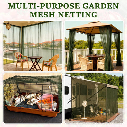 Green DIY Garden Mosquito Netting, 8×20 Ft Ultra Fine Garden Insect Mesh Netting Pest Barrier, Raised Beds Plant Netting Cover, Outdoor Patio Porch Balcony Screen Net