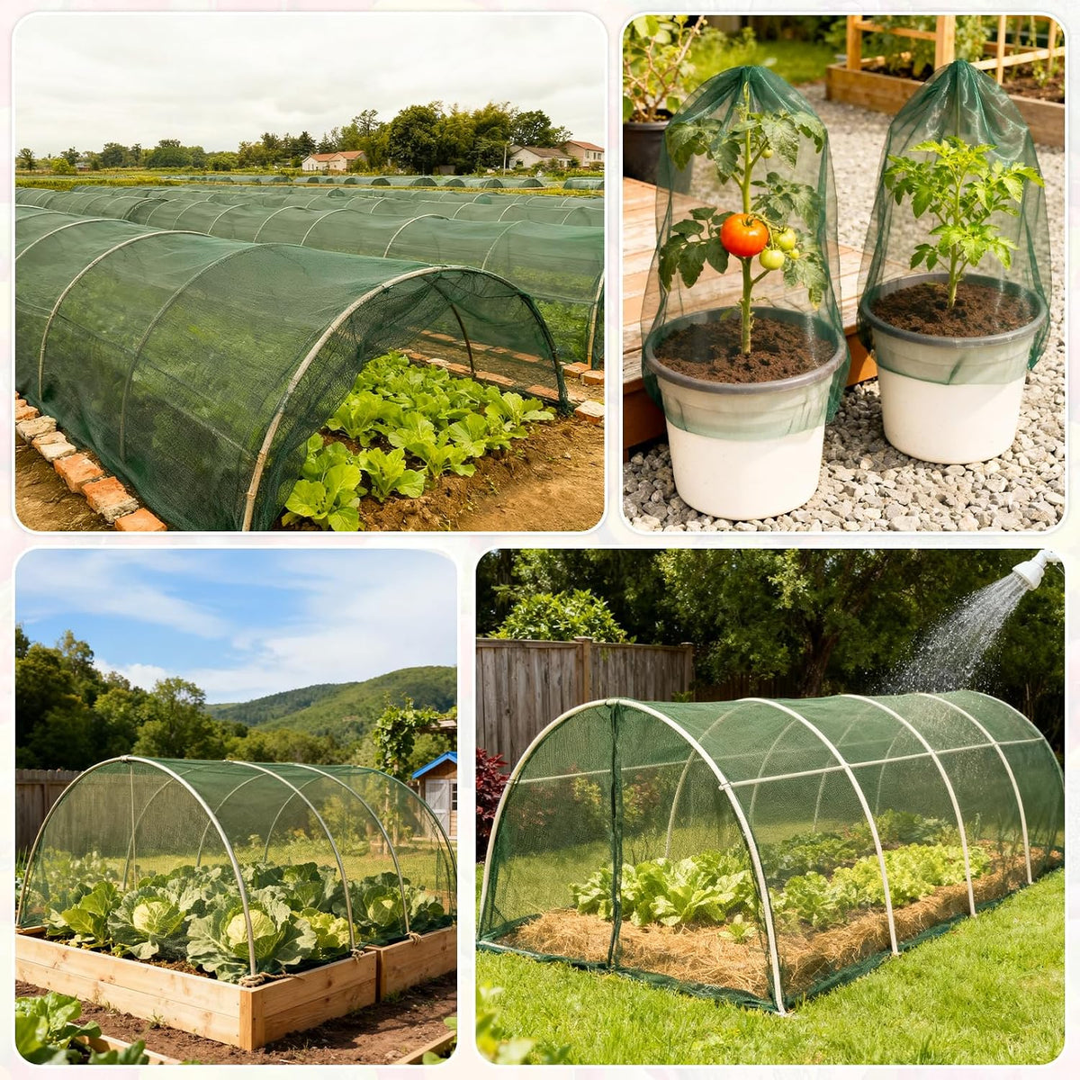 Green DIY Garden Mosquito Netting, 8×20 Ft Ultra Fine Garden Insect Mesh Netting Pest Barrier, Raised Beds Plant Netting Cover, Outdoor Patio Porch Balcony Screen Net
