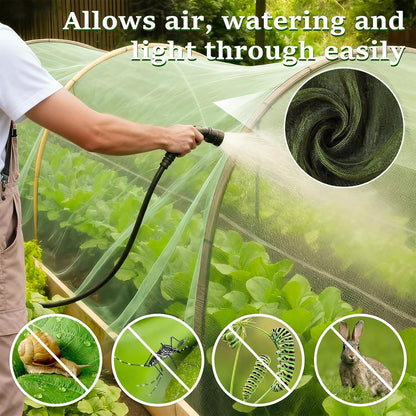 Green DIY Garden Mosquito Netting, 8×20 Ft Ultra Fine Garden Insect Mesh Netting Pest Barrier, Raised Beds Plant Netting Cover, Outdoor Patio Porch Balcony Screen Net